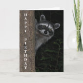 Carte Cute Raccoon Faune Photo Anniversaire (Devant)