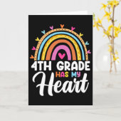 Carte Cute Rainbow 4e année a mon cœur Professeur Saint- (Fleur jaune)