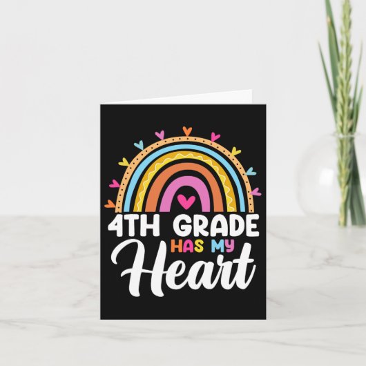 Carte Cute Rainbow 4e année a mon cœur Professeur Valent (Devant)