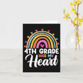 Carte Cute Rainbow 4e année a mon cœur Professeur Valent (Fleur jaune)