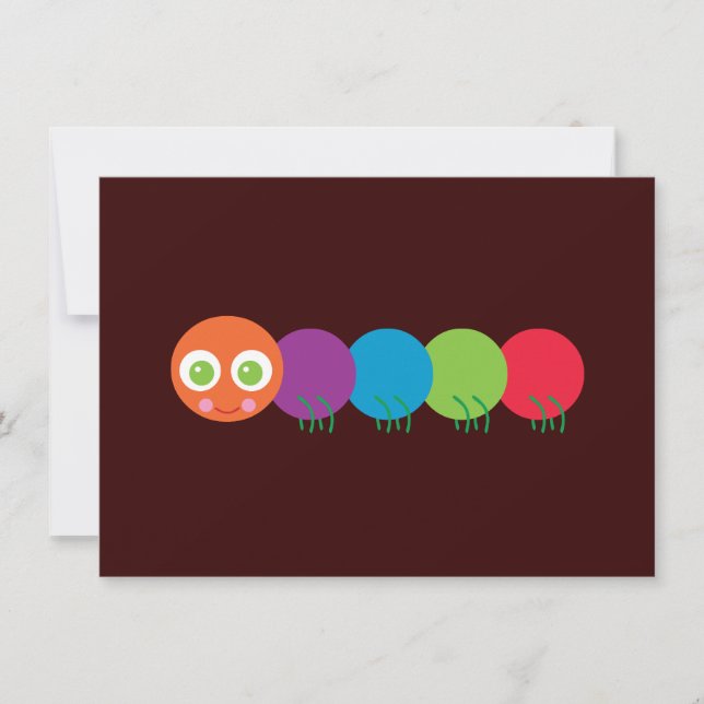 Carte Cute Rainbow Caterpillar (Devant)