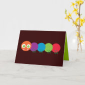 Carte Cute Rainbow Caterpillar (Fleur jaune)
