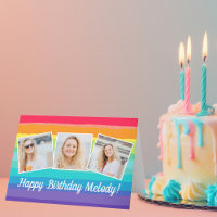Cute Rainbow Photo Collage personnalisé Anniversai