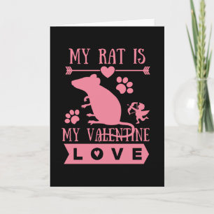 Carte Cute Rat & Valentines Day