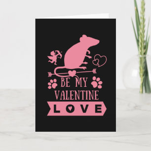 Carte Cute Rat & Valentines Day