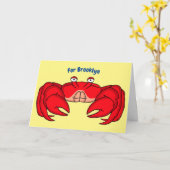 Carte Cute red crab cartoon (Fleur jaune)