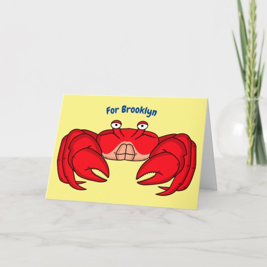 Carte Cute red crab cartoon (Devant)