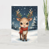 Carte Cute reindeer christmas sweet holiday wishes (Dos)