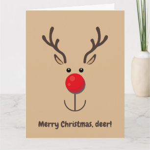 Carte Cute Reindeer "Joyeux Noël, cerf"