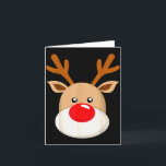 Carte Cute Reindeer Rudolph Red Nose Christmas Antlers<br><div class="desc">Cute Reindeer Rudolph Red Nose Christmas Antlers</div>