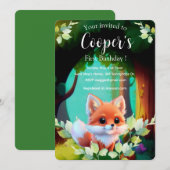 Carte Cute renard dessin bois animaux forêt amis de la f (Devant / Derrière)