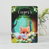 Carte Cute renard dessin bois animaux forêt amis de la f (Debout devant)