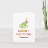 Carte Cute Retro Colorful Frog Personnalisé Anniversaire (Devant)