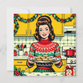 Carte Cute Retro Pop Art Personalized Christmas (Devant)