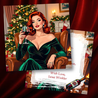 Carte Cute Retro Pop Art Personalized Christmas