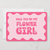 Carte Cute Retro Rose Be My Flower Girl Proposition (Devant)
