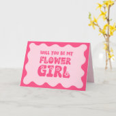 Carte Cute Retro Rose Be My Flower Girl Proposition (Fleur jaune)