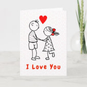 Carte Cute Romantic Couple Je T'Aime (Devant)