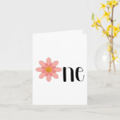 Carte Cute Rose One Belly Flower 1er anniversaire (Fleur jaune)