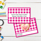 Carte Cute Rose Plaid Cookie classe Saint Valentin