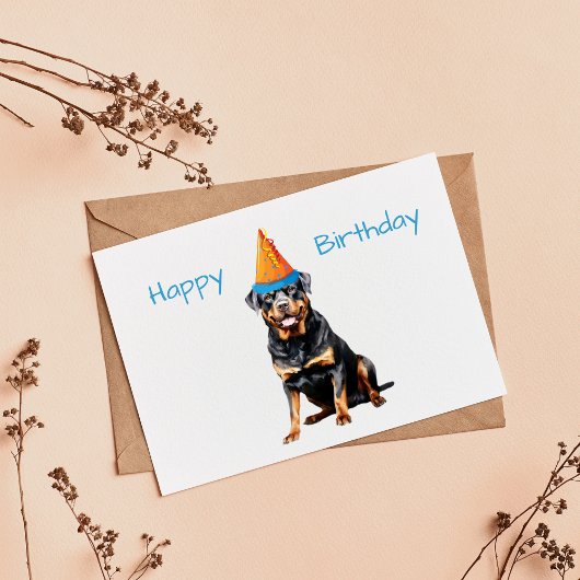 Carte Cute Rottweiler Chien Anniversaire