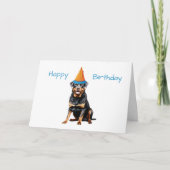 Carte Cute Rottweiler Chien Anniversaire (Devant)