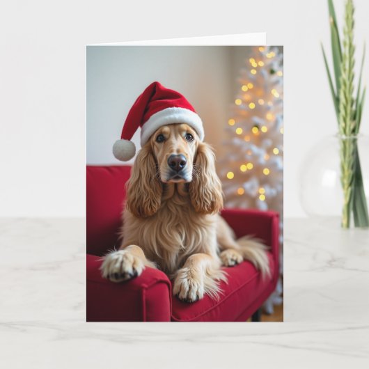 Carte Cute Santa Dog Holiday Card (Devant)