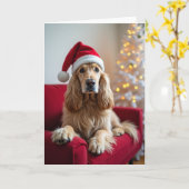 Carte Cute Santa Dog Holiday Card (Fleur jaune)