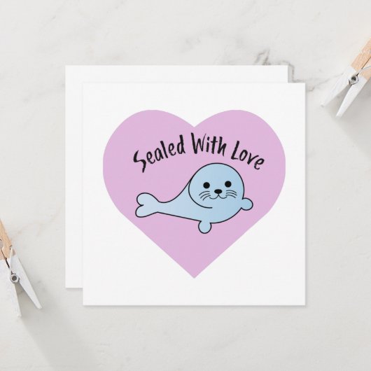 Carte Cute scellée avec amour (Devant/Arrière en situation)