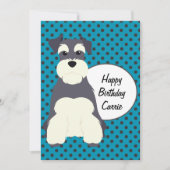 Carte Cute Schnauzer et Pois Anniversaire (Devant)