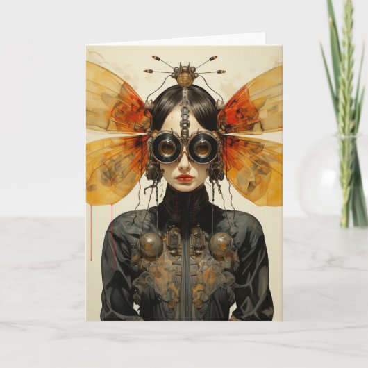 Carte Cute Scifi Bug Lady Toutes Les Occasions (Devant)