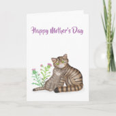 Carte Cute Scottish Wildcats Mother's Day card (Devant)