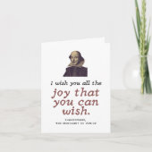 Carte Cute Shakespeare Anniversaire Souhaite Dark Academ (Devant)