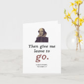 Carte Cute Shakespeare Citation Retraite de livres Vinta (Fleur jaune)