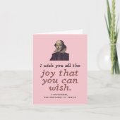 Carte Cute Shakespeare Joie Citation Dark Academia Anniv (Devant)