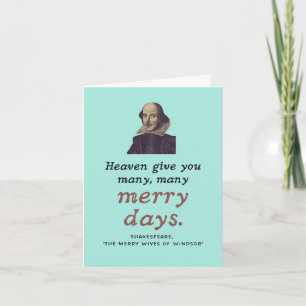 Carte Cute Shakespeare Joyeux Jours Théâtre Anniversaire