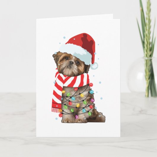 Carte Cute Shitzu Amoureux des chiens Funny Noël cadeau  (Devant)