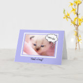 Carte Cute Siamese Kitten, Besoin D'Un Hug, Encouragemen (Fleur jaune)