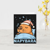 Carte Cute Sleepy Capybara Funny Napybara Pajamas  (Fleur jaune)