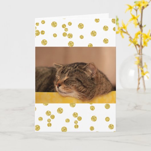 Carte Cute Sleepy Chat Sens Mieux (Fleur jaune)