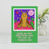 Carte Cute Snail Royal Fun Summer Strawberry Moon (Debout devant)