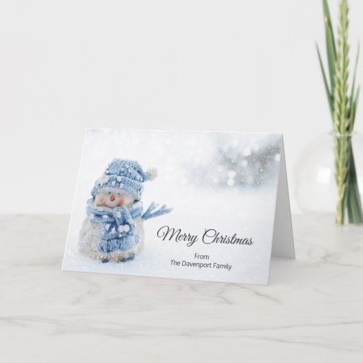 Carte Cute Snowman au photographe de Christmas (Devant)