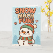 Carte Cute Snowman Christmas (Fleur jaune)