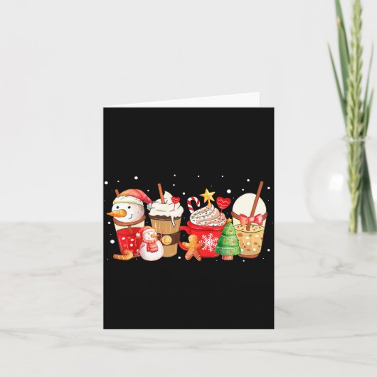 Carte Cute Snowman Coffee Lover Latte Gingerbread Funny (Devant)