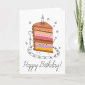 Carte Cute Souriant pièce de gâteau Business Joyeux anni (Devant)