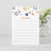 Carte Cute Space Time Capsule Card Planètes Garçon Anniv (Debout devant)