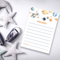Cute Space Time Capsule Card Planètes Garçon Anniv