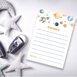 Carte Cute Space Time Capsule Card Planètes Garçon Anniv