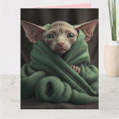 CARTE CUTE SPHYNX HAIRLESS CAT BIG VALENTINE'S DAY CARD (Devant)