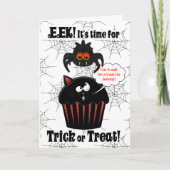Carte Cute Spider et Cupcake Custom Halloween (Devant)